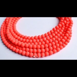 Orange Multi-Stranded Beaded necklace